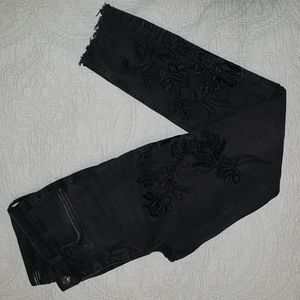 Zara Woman Black Embroidered Jeans